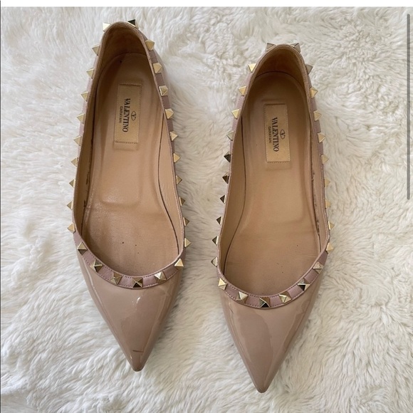 Valentino Patent Leather Rockstud Ballet Flats - Picture 4 of 16